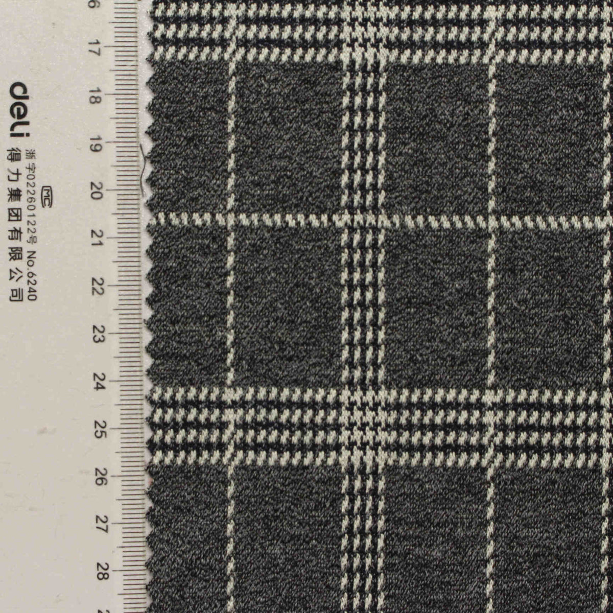 Grey Plaid Jacquard, Viscose-Poly
