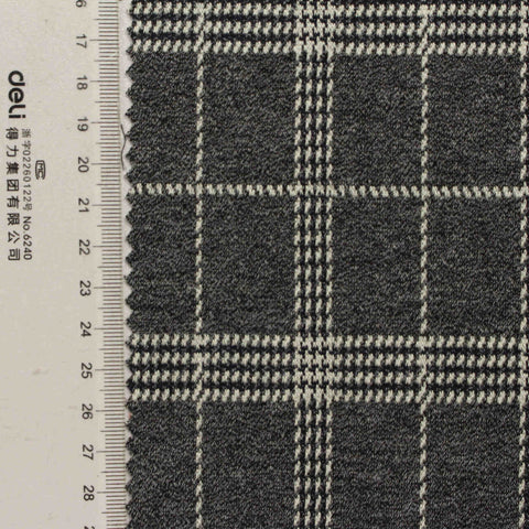 Grey Plaid Jacquard, Viscose-Poly