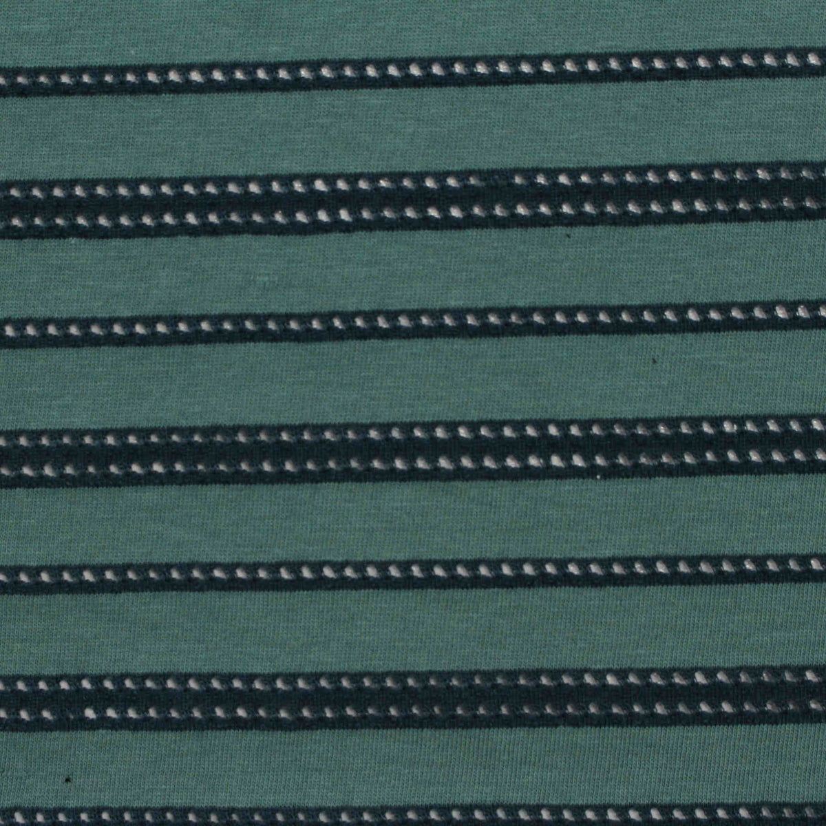 Dark Green Stripes Jacquard, Cotton-Poly