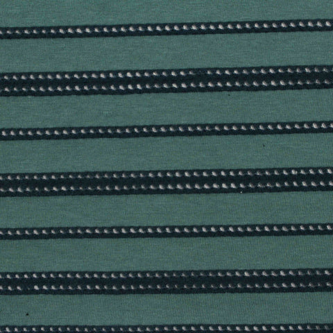 Dark Green Stripes Jacquard, Cotton-Poly