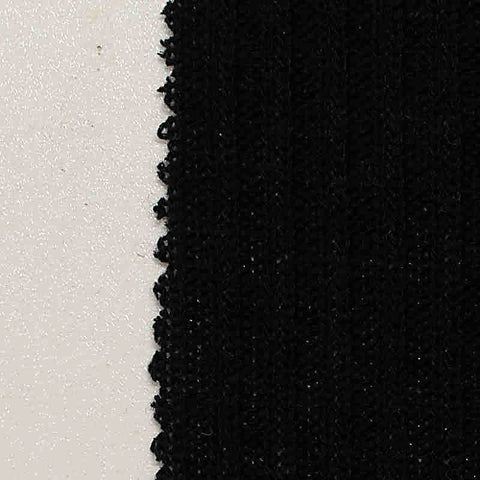 Black Marl Rib Knit, Poly-Viscose, 180 gsm