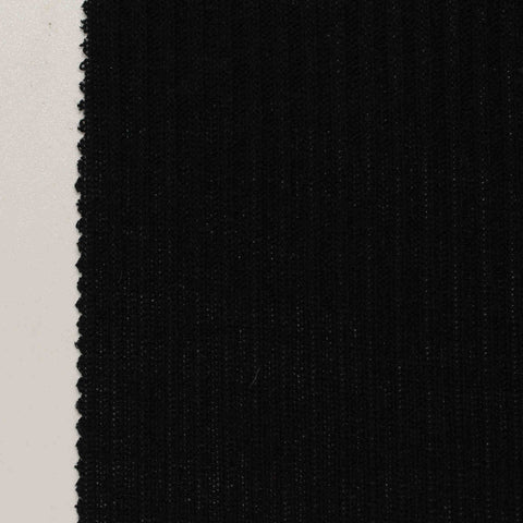 Black Marl Rib Knit, Poly-Viscose, 180 gsm