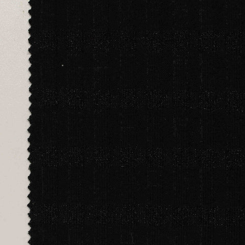 Black Textured-Stripe Rib Knit, Poly-Metallic