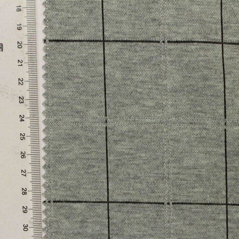 Black Check Interlock Knit, Polyester