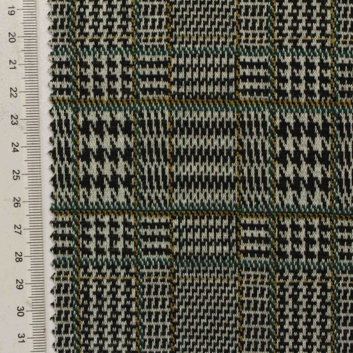 Black Houndstooth Jacquard, Poly-Viscose, 240 gsm
