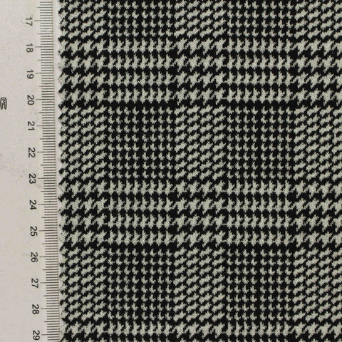Black Houndstooth Knit, Polyester, 260 gsm, 155 cm, ref EF-210308