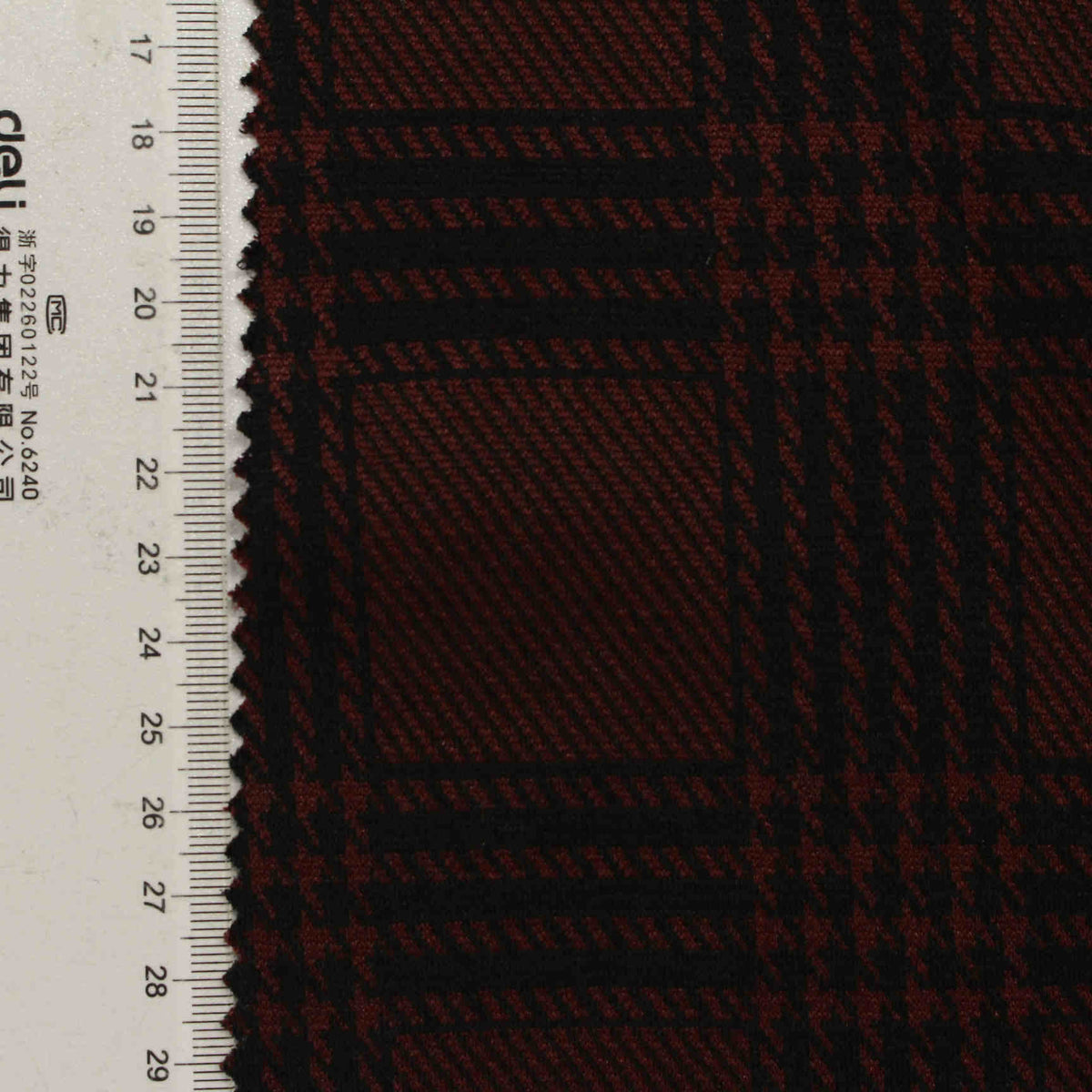 Dark Red Plaid Jacquard, Polyester, 260 gsm
