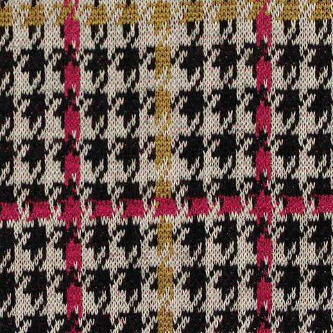 Black Houndstooth Knit, Polyester, 260 gsm, 170 cm