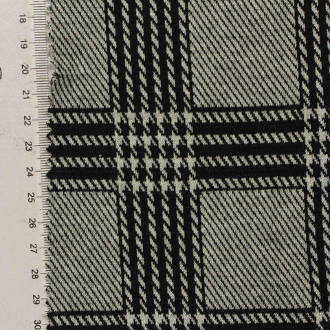 Black Plaid Jacquard, Polyester, 260 gsm, 155 cm