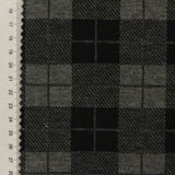 Grey Plaid Rib Knit, Polyester