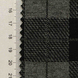 Grey Plaid Rib Knit, Polyester — texture