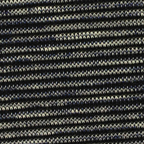 Black Horizontal-Stripe Interlock Knit, Poly-Cotton, 230 gsm