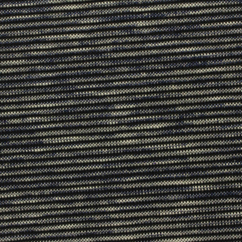 Black Horizontal-Stripe Interlock Knit, Poly-Cotton, 230 gsm