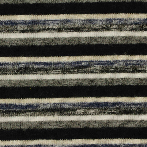 Black Horizontal-Stripe Knit, Viscose-Poly, 210 gsm