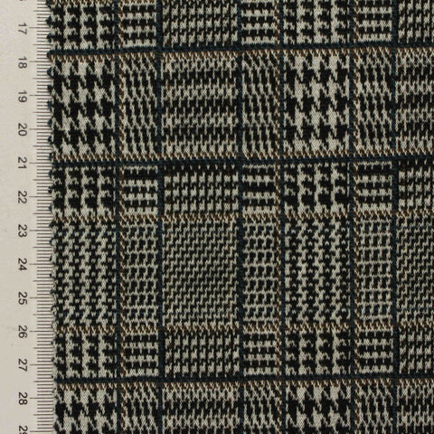 Black Plaid Jacquard, Poly-Viscose, 260 gsm