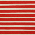 Red Horizontal-Stripe Interlock Knit, Polyester, 260 gsm