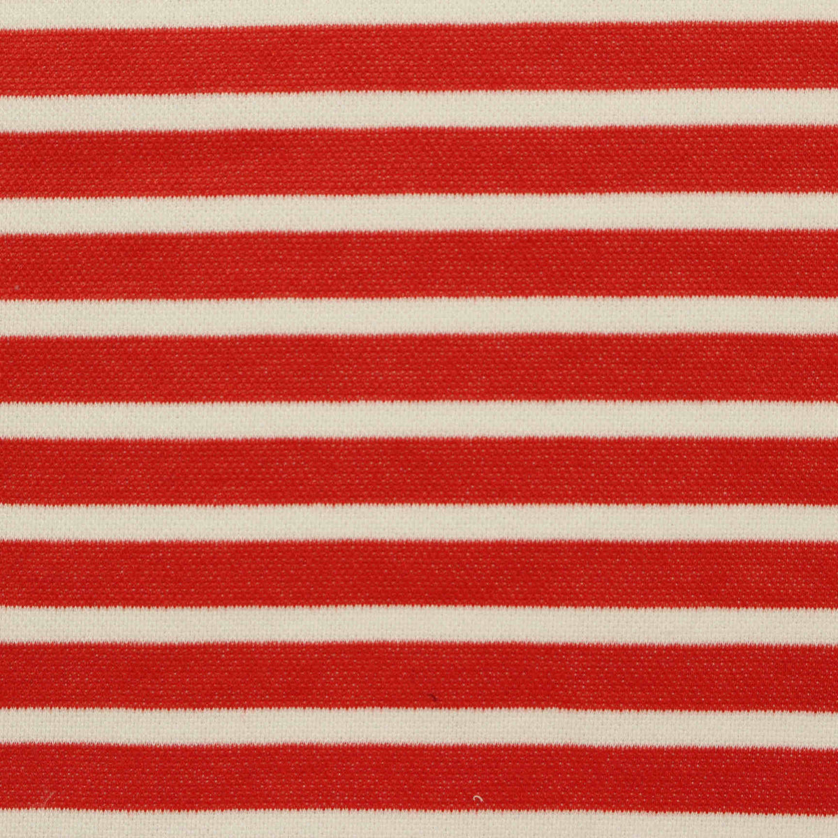Red Horizontal-Stripe Interlock Knit, Polyester, 260 gsm