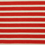 Red Horizontal-Stripe Interlock Knit, Polyester
