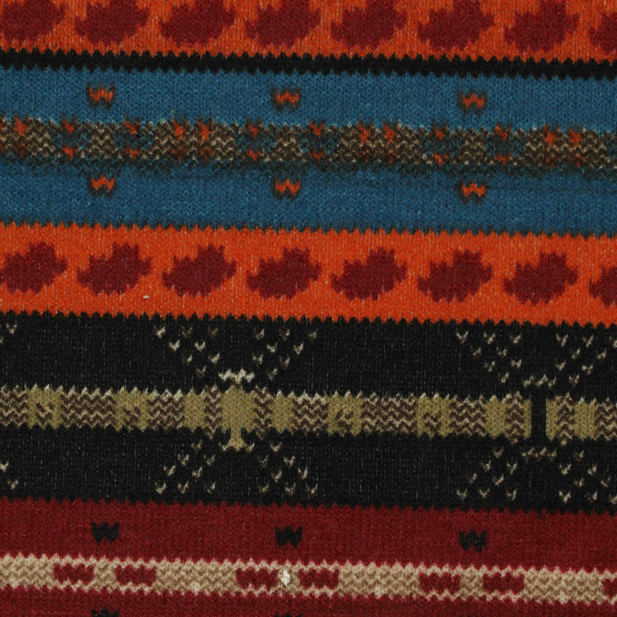 Multicolor Horizontal-Band Chunky Knit, Polyester