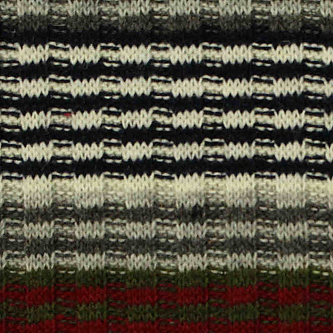 Red Horizontal-Stripe Rib Knit, Poly-Viscose, 230 gsm, 170 cm