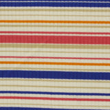 Blue Horizontal-Stripe Rib Knit, Viscose
