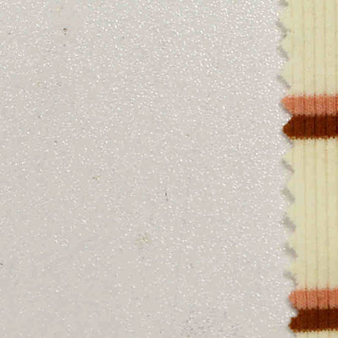 Cream Horizontal-Stripe Rib Knit, Cotton-Poly, 150 gsm