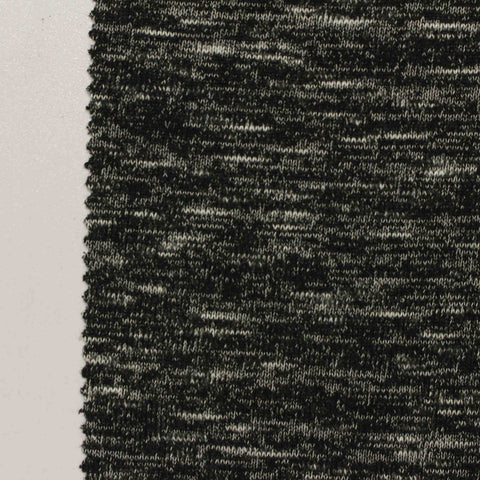 Black Marl French Terry, Polyester, 300 gsm