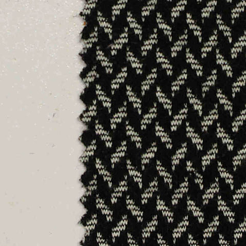Black Houndstooth Jacquard, Poly-Viscose, 230 gsm