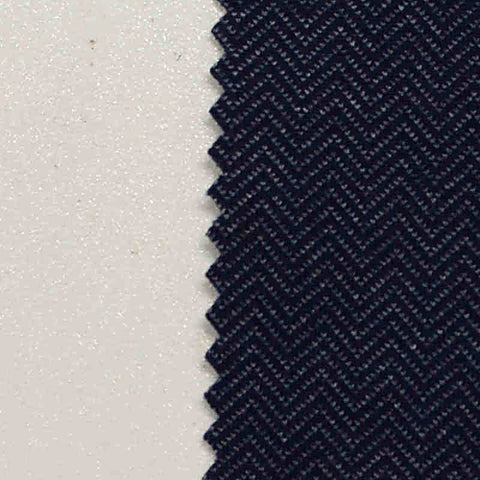 Dark Blue Herringbone Interlock Knit, Viscose-Nylon