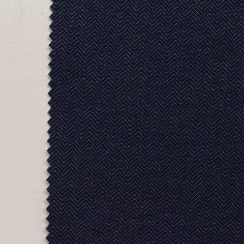 Dark Blue Herringbone Interlock Knit, Viscose-Nylon