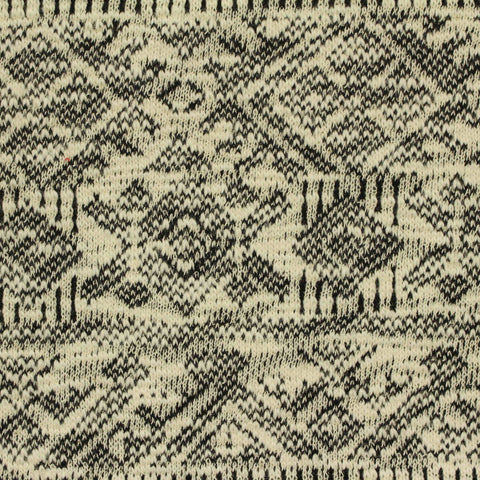 Black Abstract Jacquard, Cotton-Poly, 300 gsm