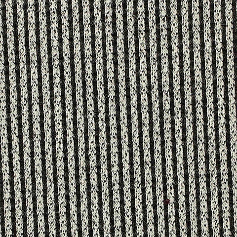 Black Vertical-Stripe Jersey Knit, Polyester, 150 gsm