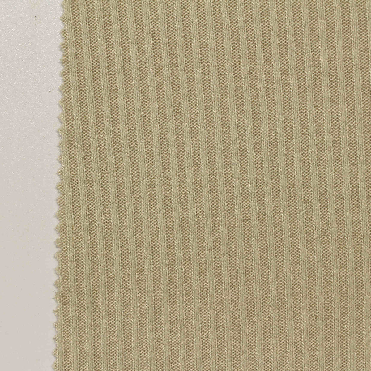Brushed Viscose Polyester Stretch Rib Knit Fabric, 230 gsm, 123 cm — Beige