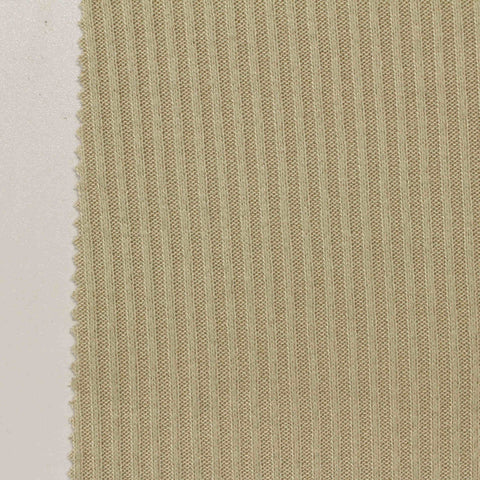Brushed Viscose Polyester Stretch Rib Knit Fabric, 230 gsm, 123 cm — Beige