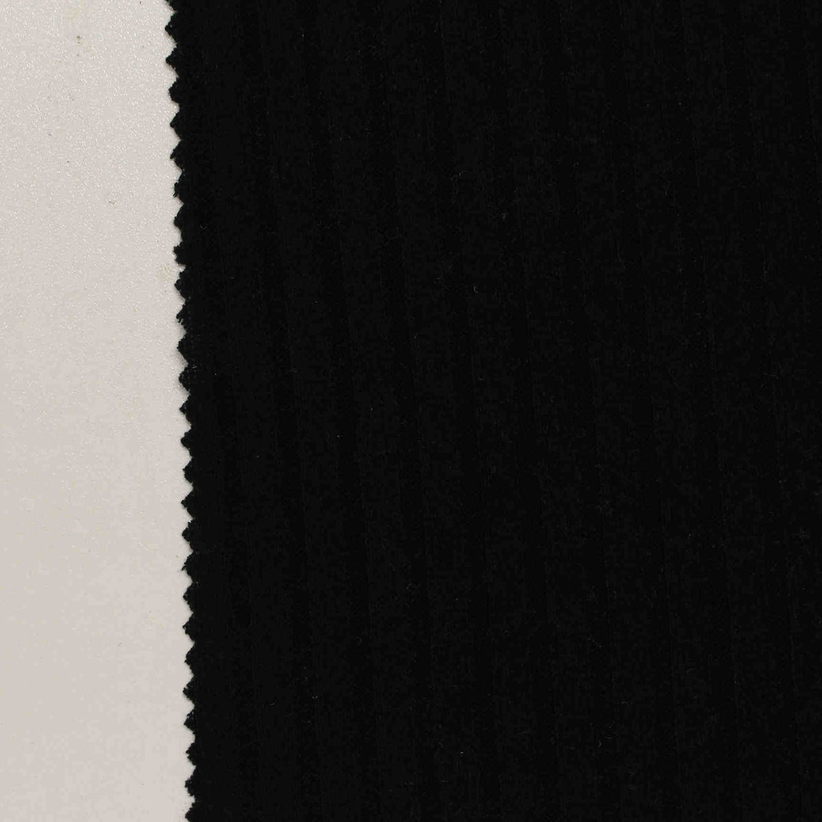 Brushed Polyester Viscose Stretch Rib Knit Fabric, 210 gsm, 145 cm — Black