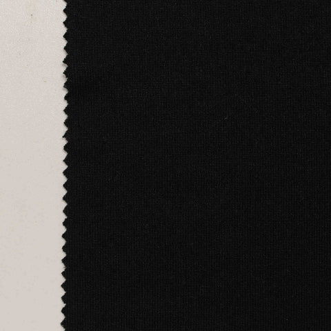 Polyester Cotton French Terry Fabric, 250 gsm, 174 cm — Black