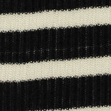 Black Horizontal-Stripe Rib Knit, Poly-Viscose — texture