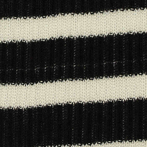 Black Horizontal-Stripe Rib Knit, Poly-Viscose, 180 gsm, 168 cm