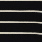 Black Horizontal-Stripe Rib Knit, Polyester