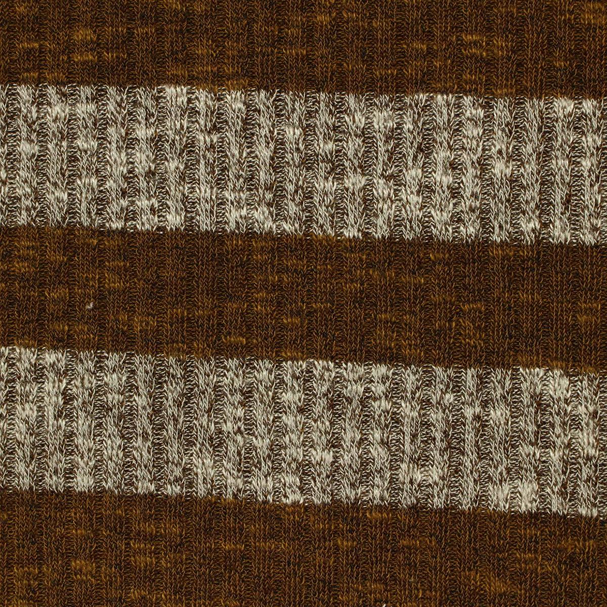 Brown Horizontal-Stripe Rib Knit, Poly-Viscose, 240 gsm, 150 cm