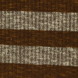 Brown Horizontal-Stripe Rib Knit, Poly-Viscose