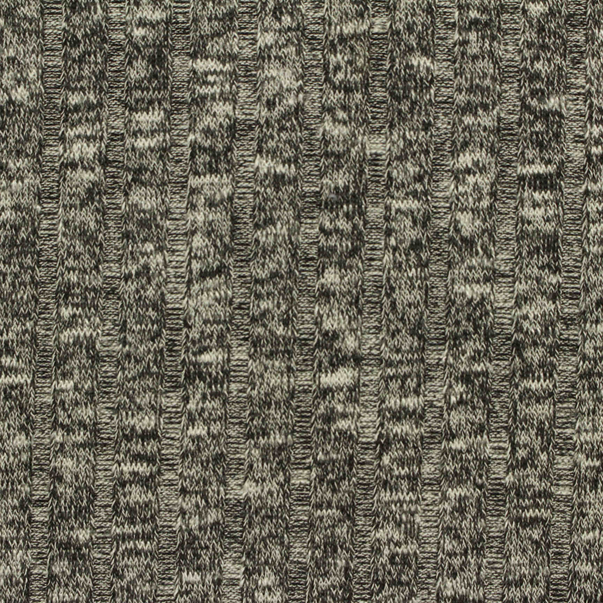 Black Heathered-Marl Rib Knit, Viscose-Poly, 185 gsm, 145 cm