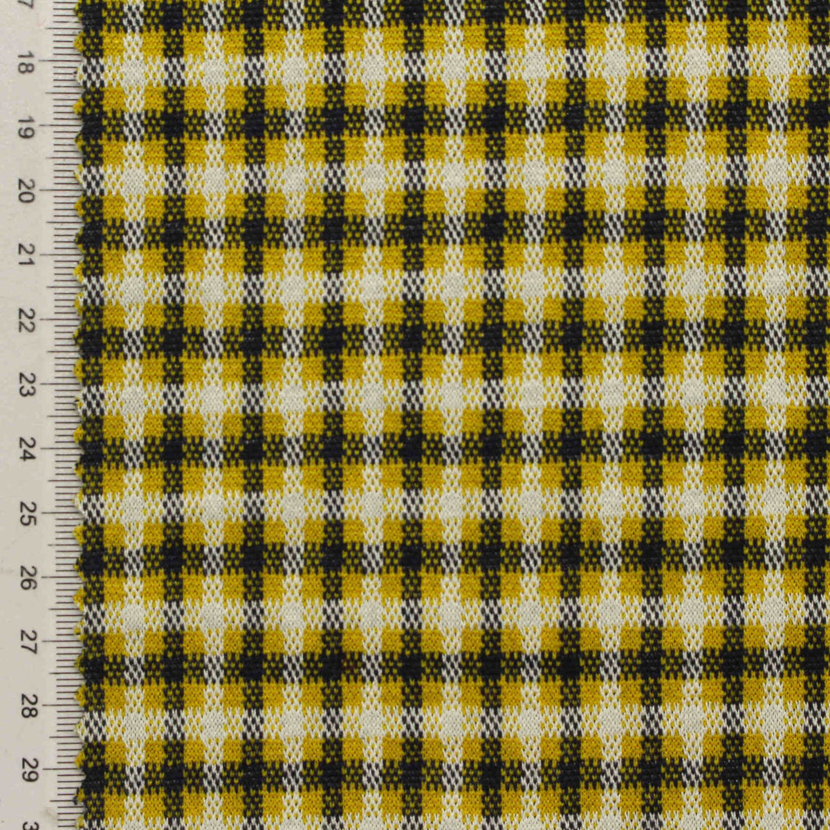 Black Check Interlock Knit, Poly-Viscose, 290 gsm