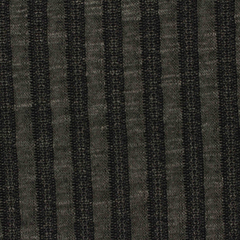 Dark Grey Stripes Rib Knit, Poly-Viscose, 170 gsm