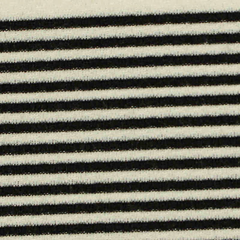 Black Horizontal-Stripe Knit, Viscose-Poly, 270 gsm