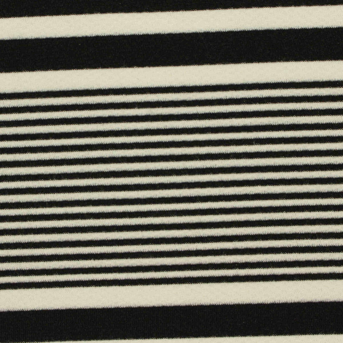Black Horizontal-Stripe Knit, Viscose-Poly, 270 gsm