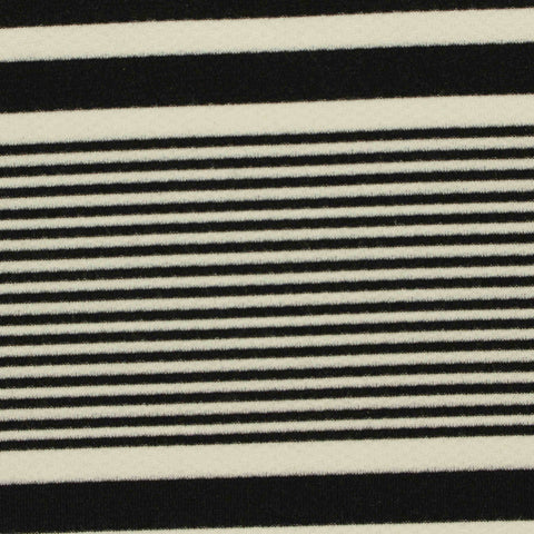 Black Horizontal-Stripe Knit, Viscose-Poly, 270 gsm