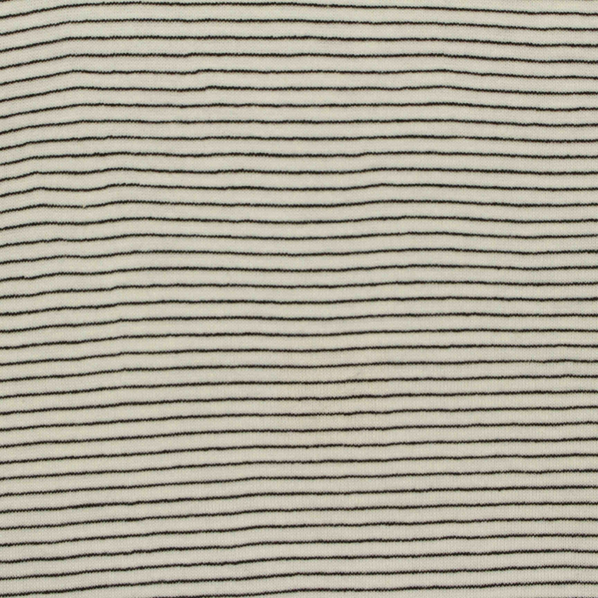 Black Horizontal-Stripe Jersey Knit, Poly-Cotton, 140 gsm