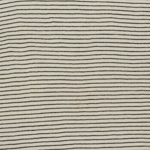 Black Horizontal-Stripe Jersey Knit, Poly-Cotton, 140 gsm