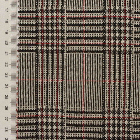 Black Plaid Jacquard, Poly-Viscose, 270 gsm